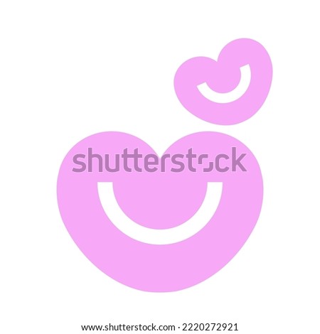 Heart with a smile on a white background. Badoo social logotype  in a flat style. Vector illustration of social media logos.