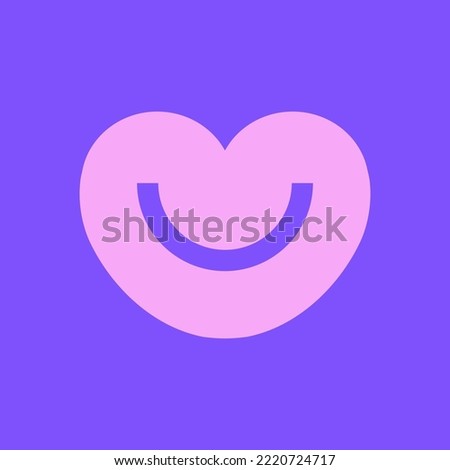 Heart with a smile on a white background. Badoo social logotype  in a flat style. Vector illustration of social media logos.
