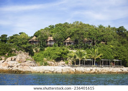Resort homes on the mountain facing the sea in Thailand