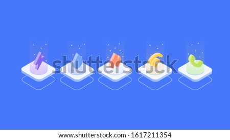A set of isometric gradient utility deals icon illustration, utilities bundle, including electricity power, water, gas, wifi/ cable, telephone bill, 2.5D