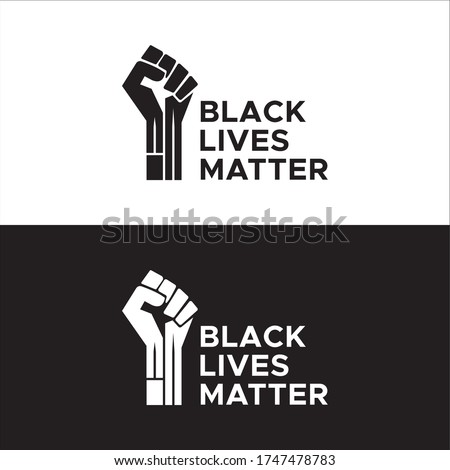 I Can't Breathe, Black Lives Matter. Protest Banner about Human Right of Black People in US. Black Lives Matter Illustration with Strong Fist. America. Vector Illustration. 