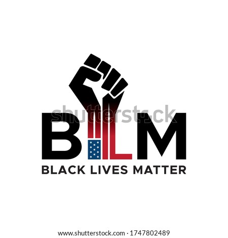I Can't Breathe, Black Lives Matter. Protest Banner about Human Right of Black People in US. Black Lives Matter Illustration with Strong Fist. America. Vector Illustration. 