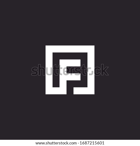 F letter abstract design line minimalist graphic logo template Stock fotó © 