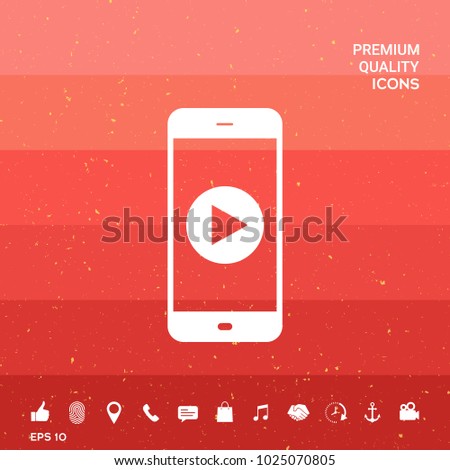 Business Phone with  play button  icon