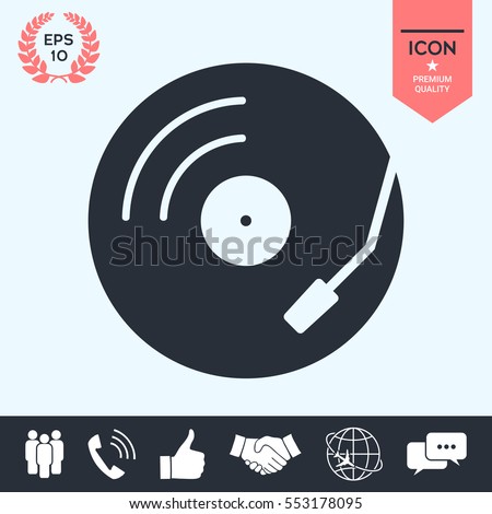 Vinyl record turntable icon