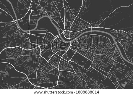 Urban city map of Dresden. Vector illustration, Dresden map art poster. Street map image with roads, metropolitan city area view.
