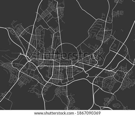 Urban city map of Karlsruhe. Vector illustration, Karlsruhe map grayscale art poster. Street map image with roads, metropolitan city area view.