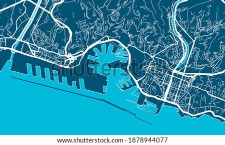 Vector map of Genoa. Street map poster illustration. Genoa map art. ストックフォト © 