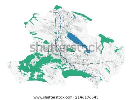 Tbilisi map. Detailed map of Tbilisi city administrative area. Cityscape panorama. Royalty free vector illustration. Outline map with highways, streets, rivers. Tourist decorative street map.