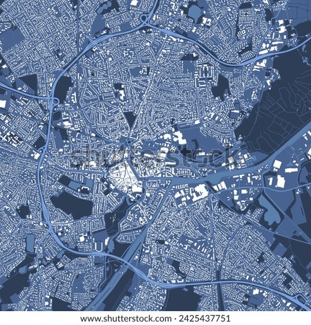 Oldenburg map, blue streetmap poster of German city