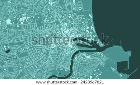 Aberdeen map, green streetmap poster of UK city