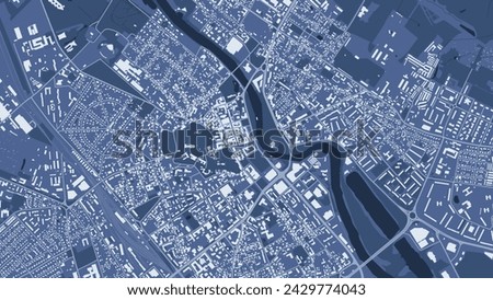 Blue Tartu map, Estonia. Vector city streetmap, municipal area.