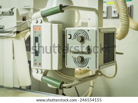 X-Ray system machine in contemporary medical center