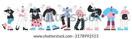 Transgenders mtf and ftm with trans symbols and colors. Genderqueer and crossdressers rights concept. LGBTQ+ equality vector flat isolated illustration set. Social and medical transition.