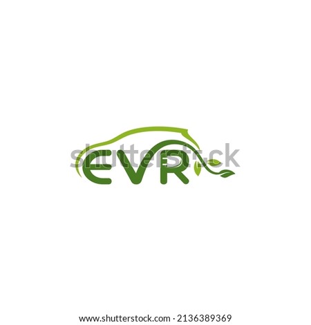 EVR Letter Electric car logo sign button. Eco transport. Car energy power charge. Stok fotoğraf © 