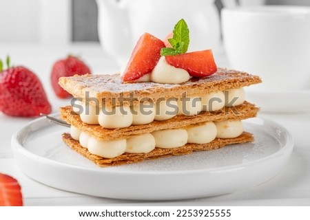 Similar – Foto Bild Frischkäsekuchen mit Schokoladenglasur, Streusel