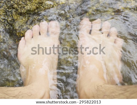 Soak feet,Waterfall Traveling relaxing long weekend