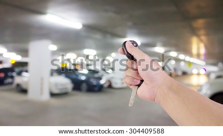 remote car with blur car park for use as Background