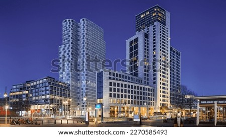 Similar – Image, Stock Photo Berlin skyscrapers in the evening with cloudscape