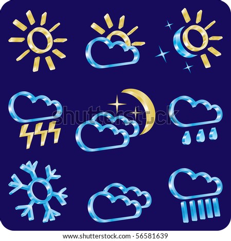 weather icon set (vector, CMYK)