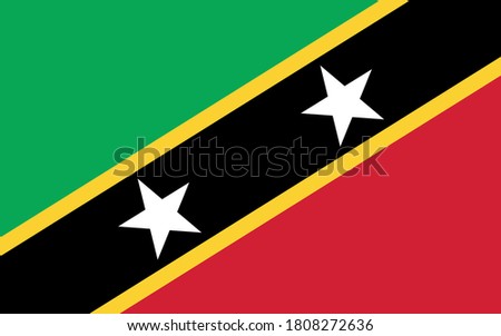 Saint Kitts and Nevis nation flag design template 