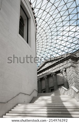 London, UK - March 3, 2005: An interior view of the Sir Norman Foster designed British Museum, London.