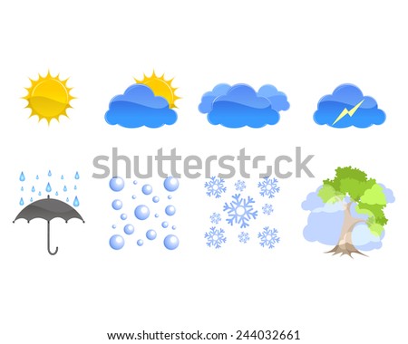 Vector illustration of weather icons set