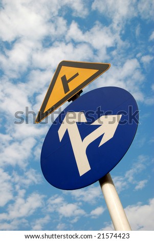 Traffic Signpost  at Road Intersection