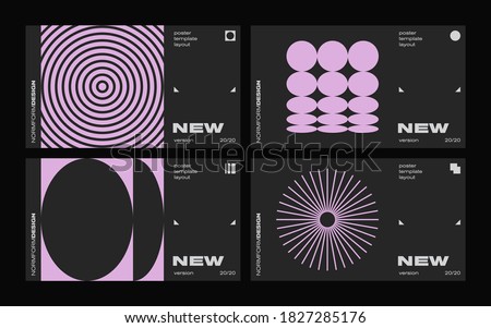 Brutalism inspired graphic design of vector poster cover layout made with vector abstract elements and geometric shapes, useful for poster art, website headers, front page design, decorative prints