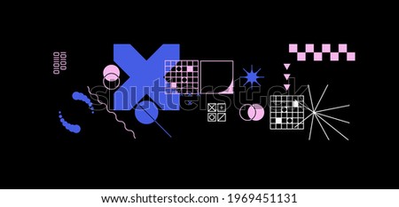 Generative design artwork graphics of bizarre computer vector generated shapes and abstract geometric design elements, useful for web background, poster fine arts, front page covers and digital prints