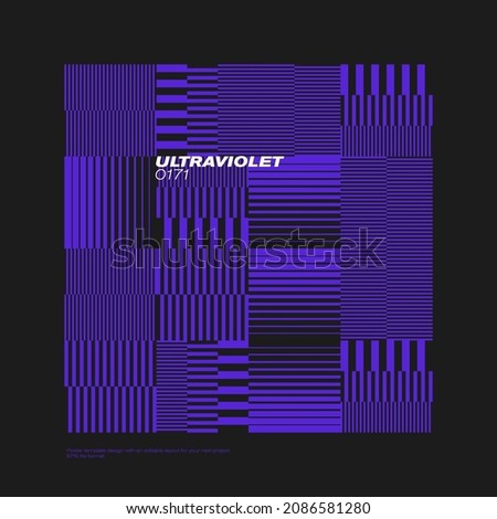 Brutalist poster design template layout with bold typography and brutal vector pattern with abstract geometric shapes. Great for branding, presentation, album print, website header, web banner.