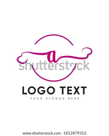 A lovely letter A  logo template  that combines copperplate and contemporary styles, and features a dancing baseline, Vector logo for business and company identity 