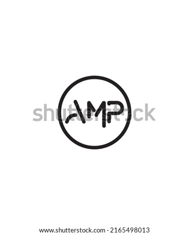 AMP letter linked modern creative vector logo template 