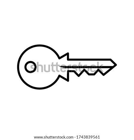 Simple key design, Outline style icon