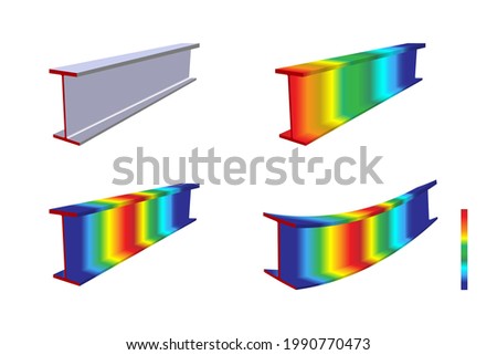 Finite element analysis of steel, Von mises stress, Vector illustration eps.10