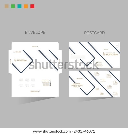 vector made envelope and postcard for any best company use