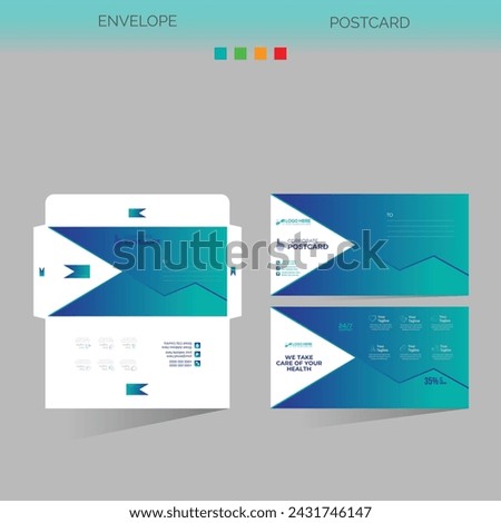 vector made envelope and postcard for any best company use