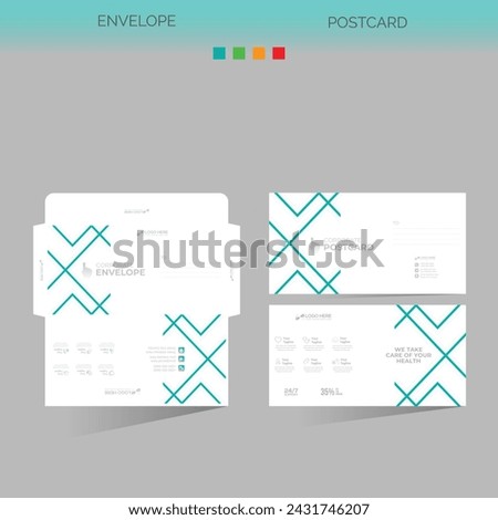 vector made envelope and postcard for any best company use