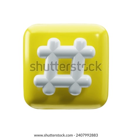 Hashtag 3d speech button icon on white background. Trendy and modern vector in 3d style. Concept of number sign, social media symbol, micro blogging