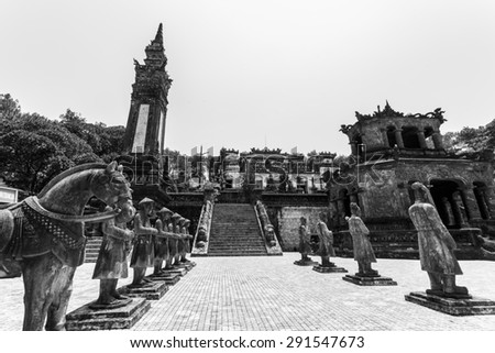 HUE, VIETNAM, May 6 : Unidentified tourist visit tomb of Khai Dinh emperor in Hue, Vietnam on May 6, 2015 in Hue, Vietnam. A UNESCO World Heritage Site