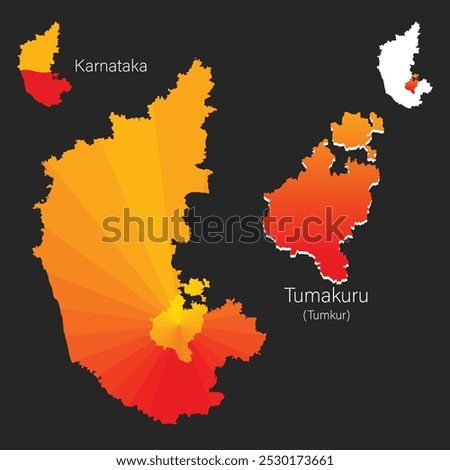 Kannada Rajyotsava or Karnataka Rajyotsava and Map of Karnataka with Tumakuru or Tumkur district