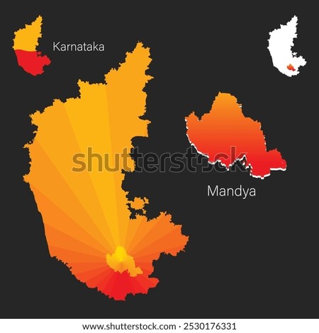 Kannada Rajyotsava or Karnataka Rajyotsava and Map of Karnataka with Mandya district