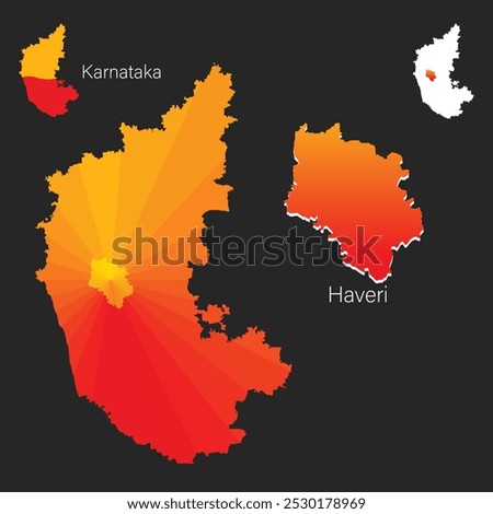 Kannada Rajyotsava or Karnataka Rajyotsava and Map of Karnataka with Haveri district