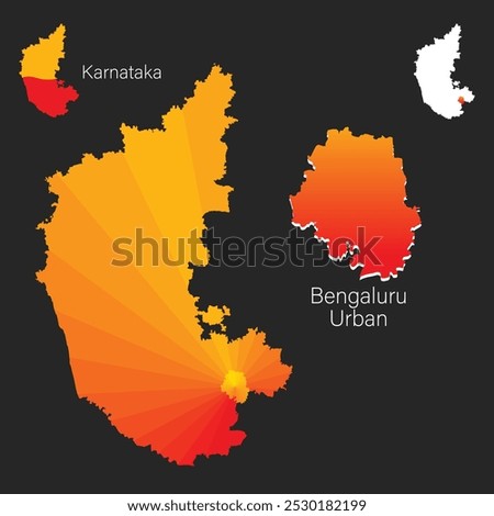 Kannada Rajyotsava or Karnataka Rajyotsava and Map of Bengaluru or Bangalore Urban district