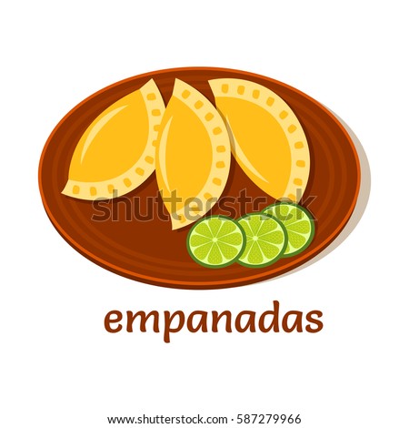 vector illustration of empanadas dish on isolated background