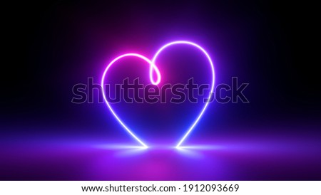 Similar – Foto Bild Herzförmiges Neonlicht, das absichtlich verschwommen ist, um das Konzept der Liebe, der sozialen Distanzierung, der Selbstisolierung und der psychischen Gesundheit während der Quarantäne aufgrund des Covid-19-Ausbruchs zu zeigen