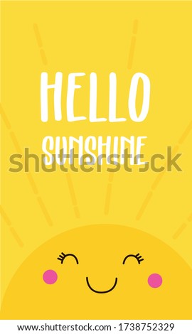 Sunshine Pattern, Yellow sunshine, Sunshine Background, Hello Sunshine Love Cards Vector Stock Vector Illustration.