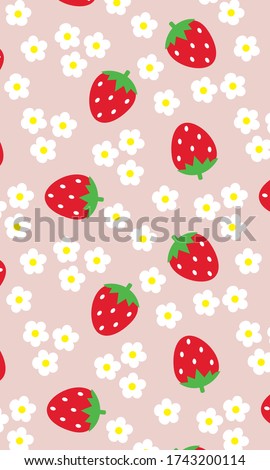 Strawberry Patterns, Flower Pattern, Red strawberry, Strawberry Backgrounds, Strawberry Love Cards Vector Stock Vector Illustration.