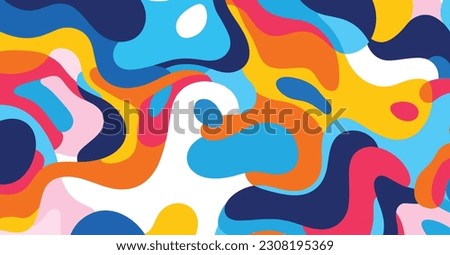 colorful abstract pattern on a background, in the style of bold outlines, flat colors, white background, flowing forms, bold primary colors, reef wave, modular patterns, bold patterns