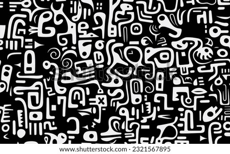 black and white pattern with an abstract pattern of letters and numbers, in the style of keith haring, animated gifs, tony cragg, trompe-l'œil illusionistic detail, minimalist figures, anton otto fisc